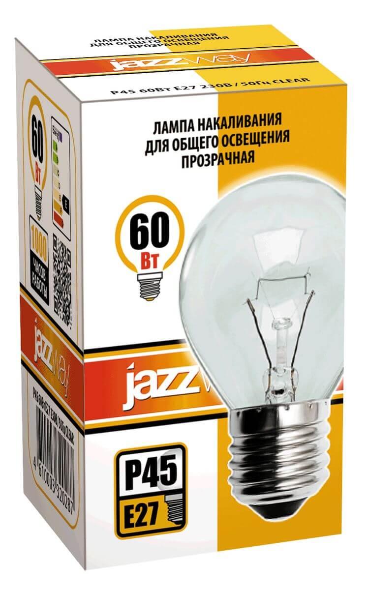 лампа накаливания jazzway e27 60w 2700k прозрачная 3320287