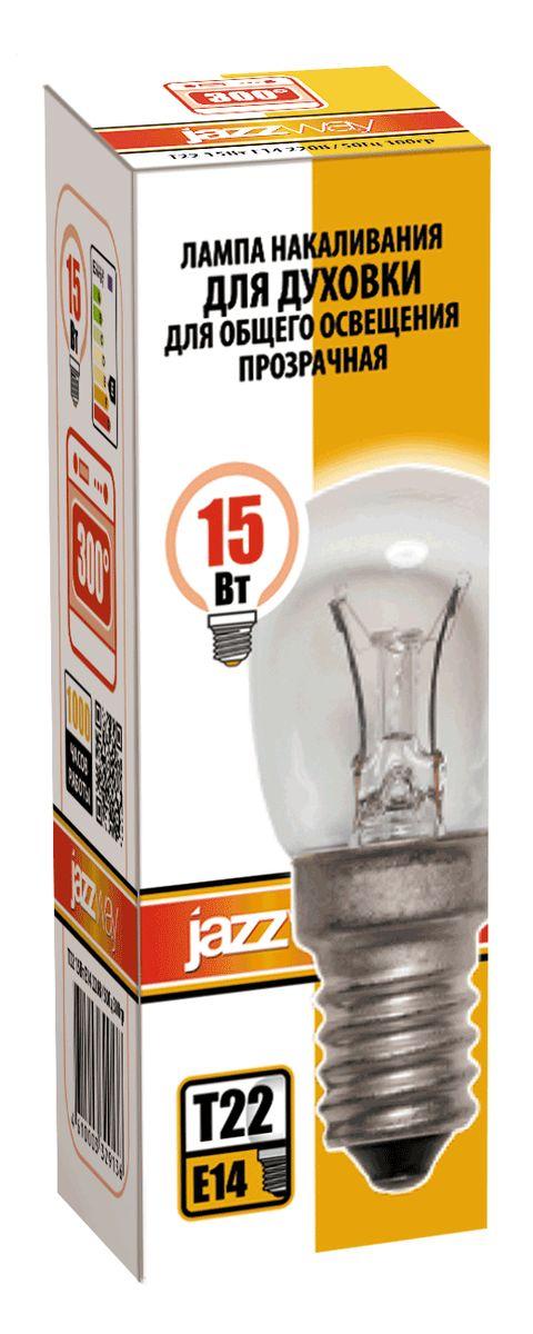 лампа накаливания для духовки jazzway e14 15w 2700k прозрачная 3329136