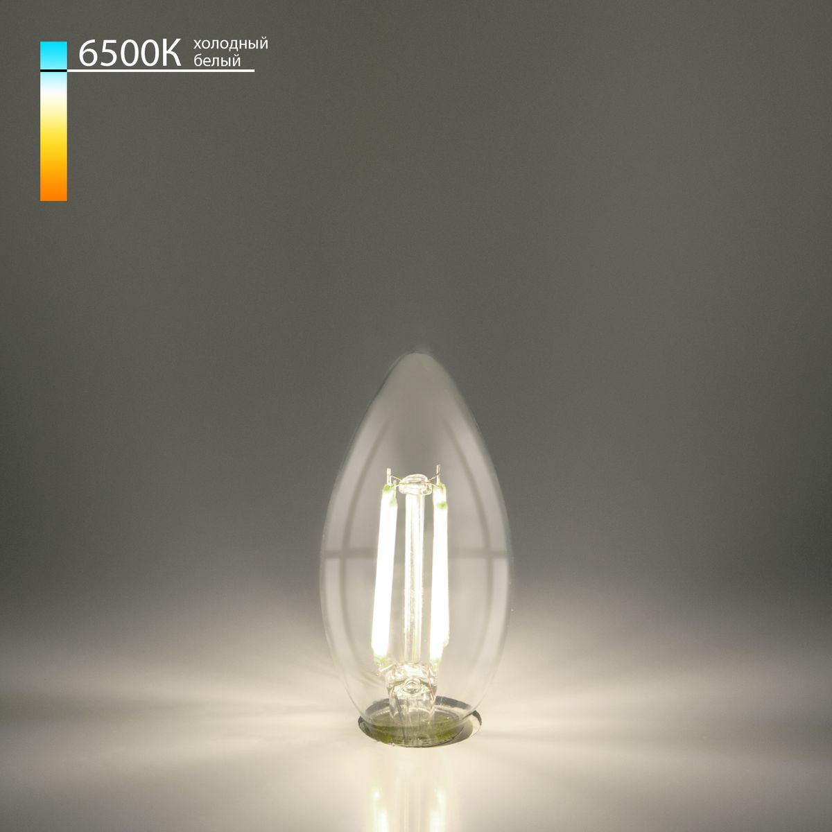 лампа светодиодная филаментная elektrostandard e27 9w 6500k прозрачная a056256