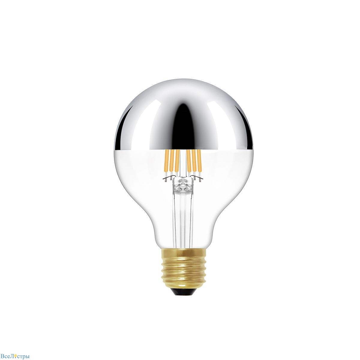 лампа светодиодная loft it edison bulb e27 6w 2700k хром g80led chrome
