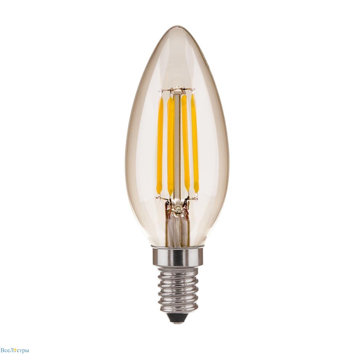 лампа светодиодная филаментная elektrostandard e14 9w 6500k прозрачная a056251