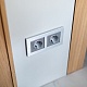 розетка с заземлением werkel cеребряный рифленый w1171009 4690389159701