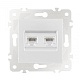 розетка двойная rj45 arte milano 203.45-2.white