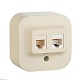 розетка двойная rj11+rj45 legrand quteo 782251