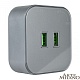 трековая розетка arte milano am-track-sockets 380022ts/usbx2 grey