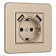 розетка arte milano set16-1-47-1 shampan
