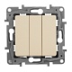 выключатель трехклавишный legrand etika 10a 250v слоновая кость 672313