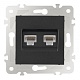 розетка двойная rj45 arte milano 203.45-2.black