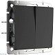 выключатель werkel двухклавишный проходной черный матовый w1122008 4690389156724